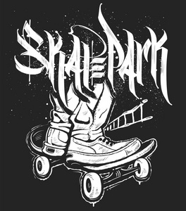 纽约滑板滑板公园没有刹车, t恤图形, 矢量照片