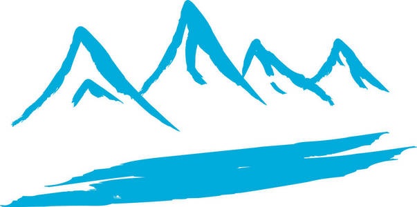 雪山剪影图片-雪山剪影素材-雪山剪影插画-摄图新视界