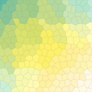 数字生成的方形蓝色和黄色小六边形背景的抽象插图