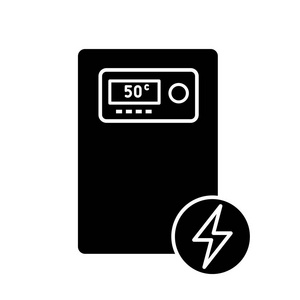 电热锅炉黑色字形图标。
