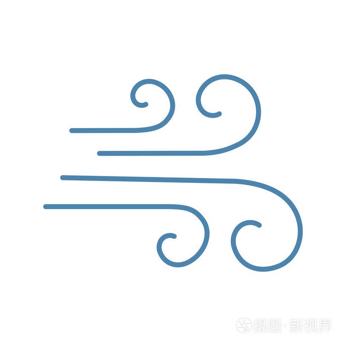 刮风天气气流颜色图标