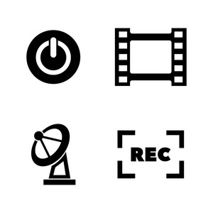 电视电视简单相关的矢量图标图片