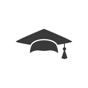 砂浆板或毕业帽。 教育家毕业图标教育祝贺矢量模板白色背景。 标志。