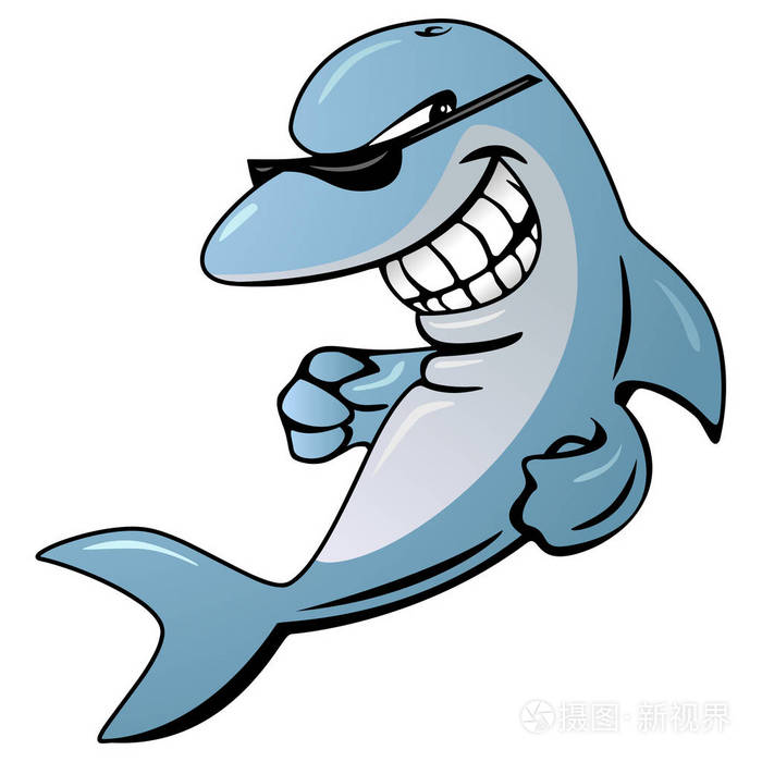 海豚卡通矢量插图