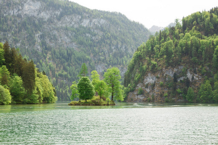 风景如画的巴伐利亚湖柯尼希斯看到巴伐利亚德国