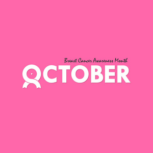  ribbon icon.Breast Cancer October Awareness Month Typographical