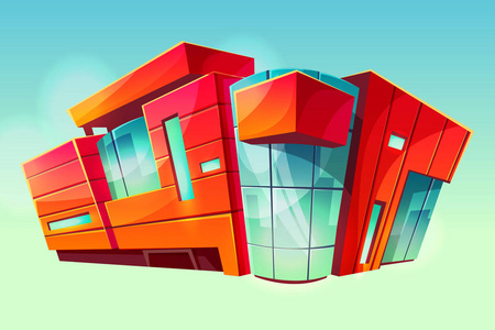 超市外观商场超市建筑矢量门面外观照片