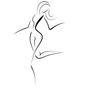 跑步苗条的女士快乐地运动照片