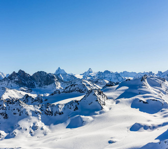 Herens. In the foreground the Grand Desert glacier.