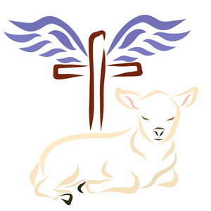 羔羊交叉和翅膀基督教照片