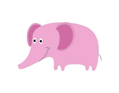 粉红色的大象可爱的动物设计.卡通人物照片