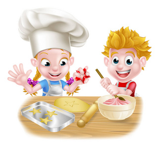 卡通儿童烘焙照片