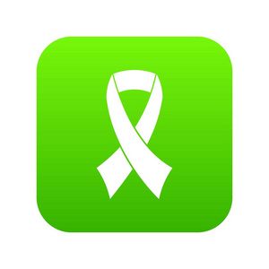 乳癌意识丝带图标数字绿色图片