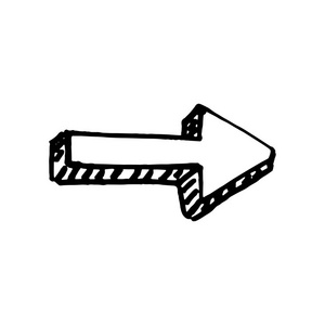 手绘点击箭头涂鸦图标. 手绘黑色素描. 签名卡通符号. 装饰元素.