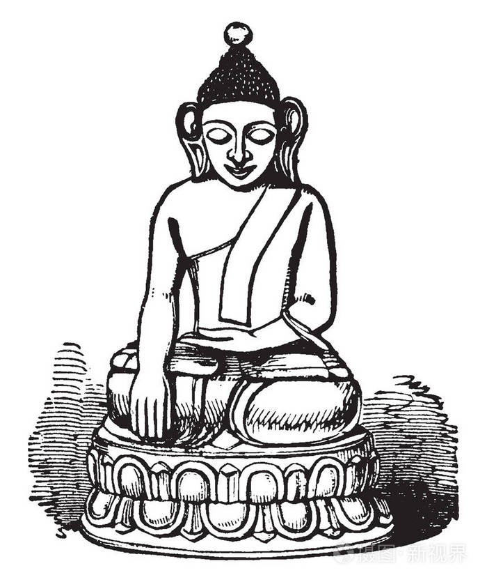 这幅画像展示了主佛像高陀罗佛像又称悉达多高陀罗释迦牟尼佛或简单的