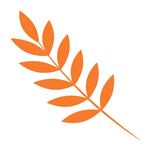 板栗叶图标罗花秋叶图标, 扁平风格照片