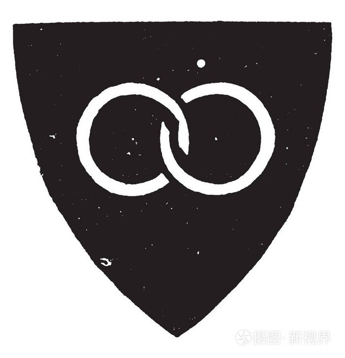 连接有两个或多个环相互交错复古线绘图或雕刻插图