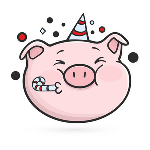 微笑图释图标emoji表情猪