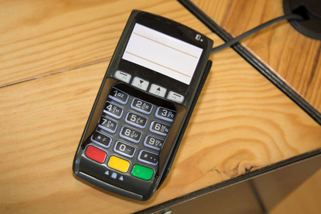 信用卡读者购物电子支付的概念