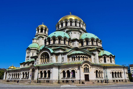 保加利亚首都索菲亚的圣亚历山大内夫斯基教堂。