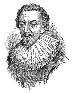 乔治卡尔弗特，15791632年，他是英国，殖民者，马里兰州殖民地的创始人，巴尔的摩第一男爵，老式线条绘画或雕刻插图
