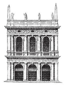 威尼斯圣马克老图书馆，其次是雅格布塔蒂的作品，建筑师在佛罗伦萨学校接受教育，随后前往罗马，绘制复古线条或雕刻插图。