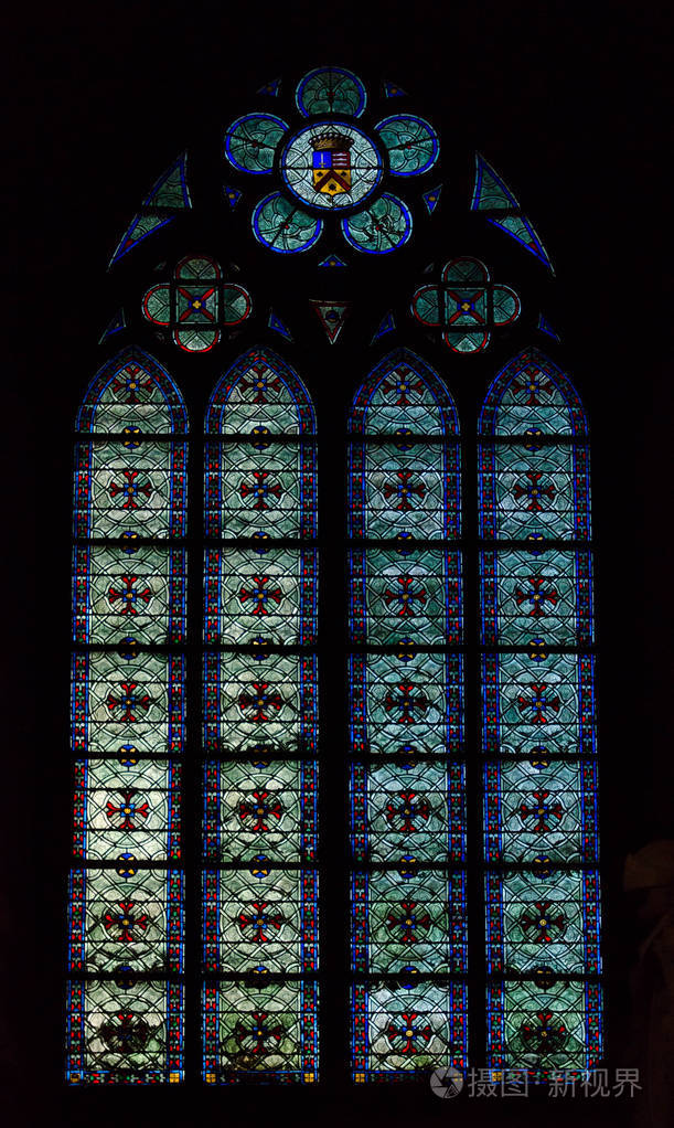 巴黎圣母院内部13世纪大教堂