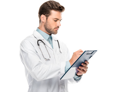 医生手拿书写板图片