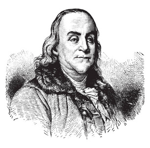 本杰明·富兰克林,1706-1790年,他是博学,作家,打印机,政治家