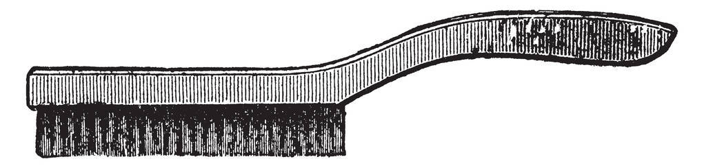 这个插图代表家具摩擦刷，用作装饰复古线绘图或雕刻插图。