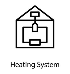 供暖系统和供暖地板图标图像