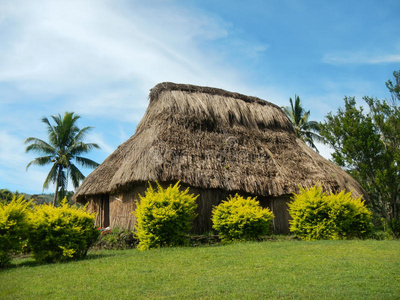 斐济维提岛纳瓦拉村传统民居图片