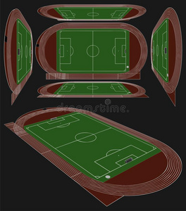 足球运动场矢量图片