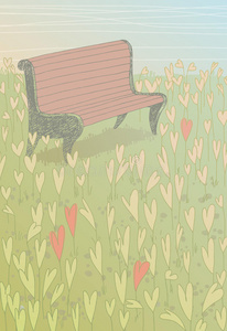 爱情花园的空长椅