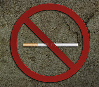 年幼的高加索人白色的男人佃户租种的土地不吸烟符号.