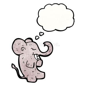 有思想泡沫的卡通大象