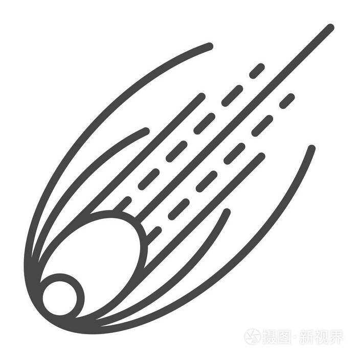 轮廓彗星矢量图标孤立的网页设计白色背景插画-正版商用图片13aptm