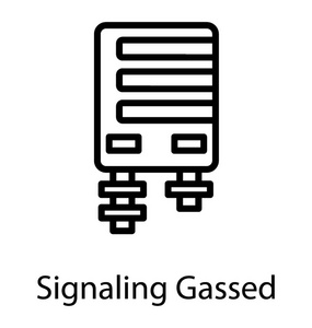 表示加热锅炉的隔离线图标矢量图片