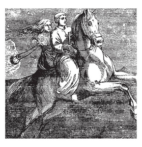 s Daughter, this scene shows man and woman together riding on ho