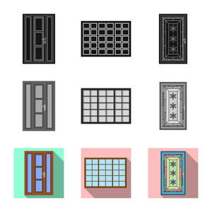 门和前标志的孤立对象。网站的门和木制股票符号集