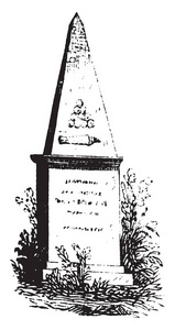 詹姆斯纳什的纪念碑，第一个发现黄金的人在1867年古董线绘图或雕刻插图。