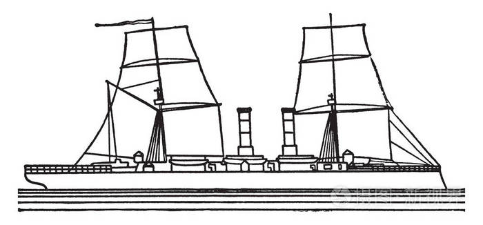 摄图新视界>插画>矢量>亚特兰大是亚特兰大级8艘轻型巡洋舰的领头船