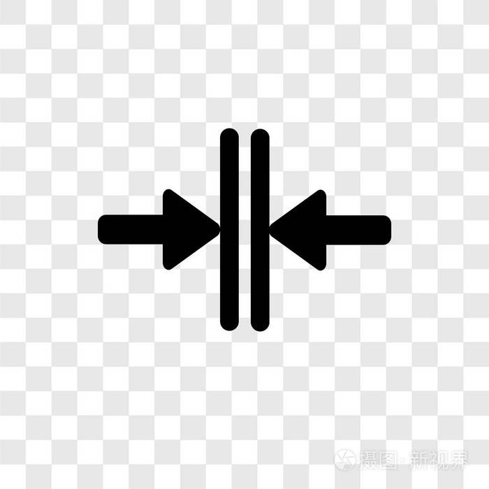 垂直合并矢量图标隔离透明背景垂直合并透明标志概念