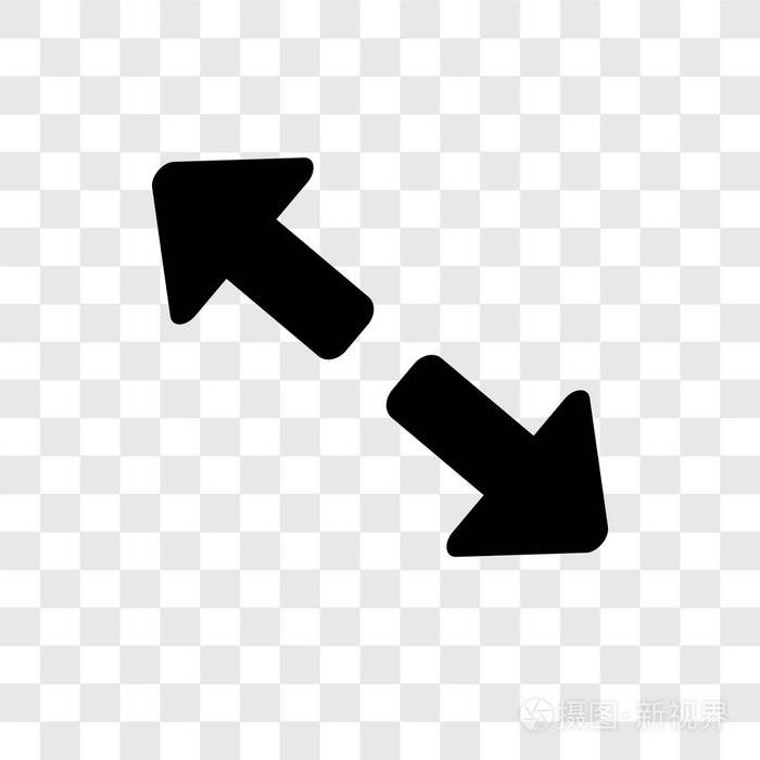 对角线箭头矢量图标隔离透明背景对角线箭头透明标志概念