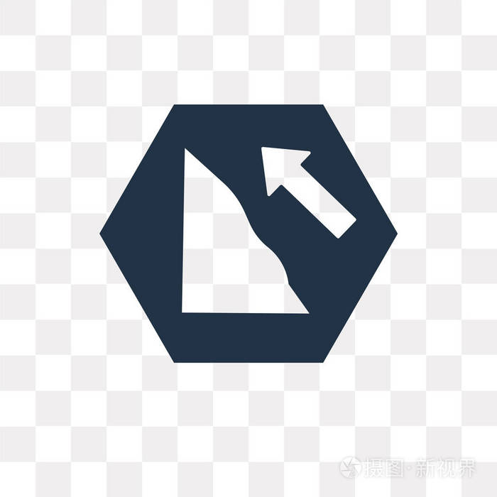 在透明背景上隔离的斜率矢量图标透明概念可以使用web和移动