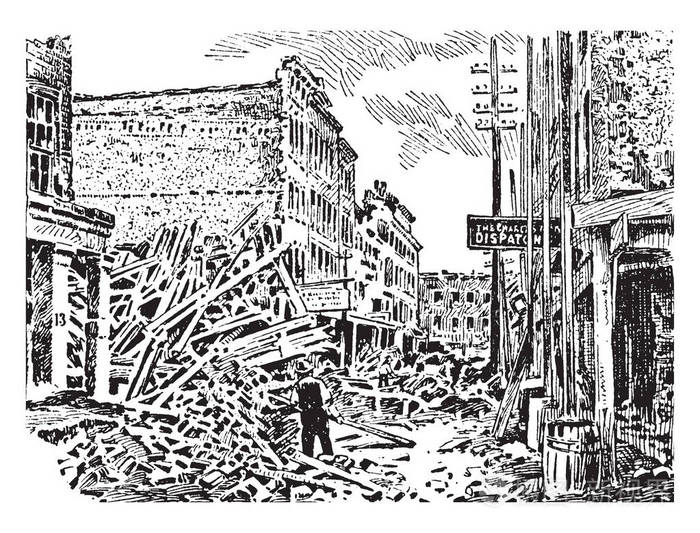 地震后的废墟怎么画图片