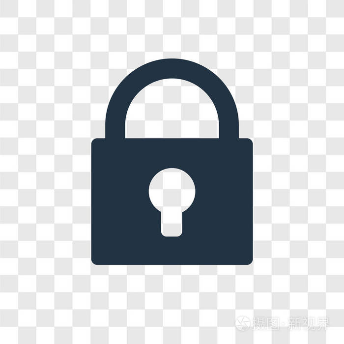 锁定矢量图标隔离透明背景锁透明标志概念