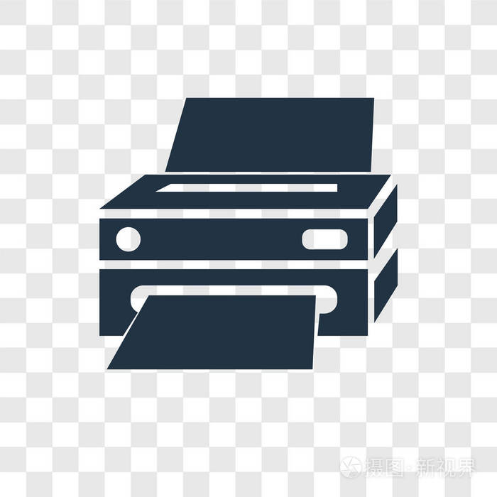 打印机矢量图标隔离透明背景打印机透明标志概念