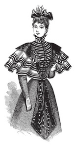 s Cape is a late 19th century design, vintage line drawing or en