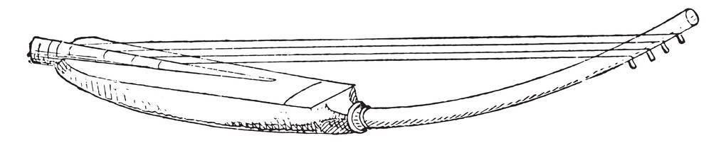埃及竖琴博物馆佛罗伦萨复古雕刻插图。 古玩家族的私生活1881年